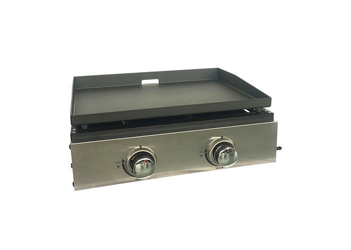 20 Inch 2 Burner Freestanding Gas Griddles BBQ Tabletop Portable Kitchen Smokeless
