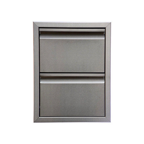 Metal Bbq Island Trash Drawer Patio Built In Double Access Outdoor Kitchen Cabinets 50.7 Lbs