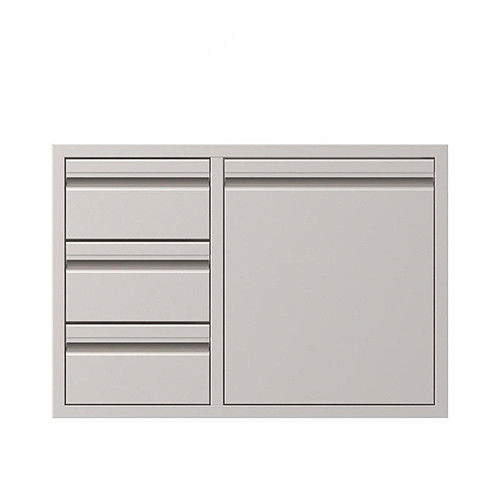 Stainless Steel Drawer Door Combo Trash Bin With Triple Drawer TLDDOI031