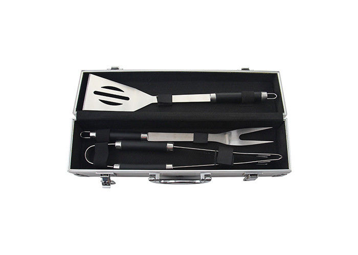 Portable Bbq Utensils 3 Pieces Stainless Steel Cooking Barbeque Grill Accessories 14.6"