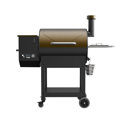 Portable Wood Pellet Bbq Grill Trolley Meat Vertical Smoker Outdoor Charcoal 52.4"
