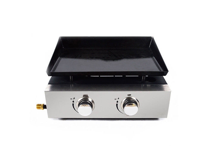 2 Burner Gas Griddle Top Grill For Gas Stove Flat Tabletop Barbecue 18.5" X 14.4"